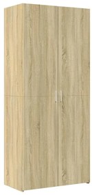 sonoma tölgy színű szerelt fa tárolószekrény 80 x 42,5 x 225 cm
