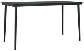 vidaXL 5 részes fekete PVC rattan kerti étkezőgarnitúra