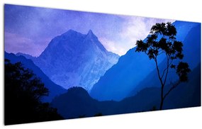 Kép - Éjszakai ég Nepálban (120x50 cm)
