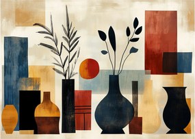 Üveg kép - Kubista vázák (70x50 cm)