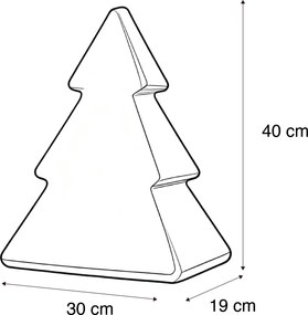 Karácsonyi állólámpa fehér 40 cm, beépített LED napelemes és újratölthető RGBW - Pinus