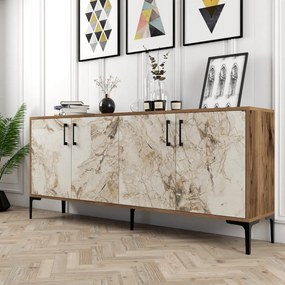 Kiev - Walnut, White Marble