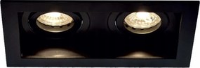 Dupla sĂŒllyesztett mennyezeti lĂĄmpatest fekete 2xGU10 RENE2 222-B/B Ozzo Inq
