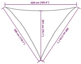 világoszöld HDPE napvitorla 160 g/m² 3 x 3 x 4,2 m