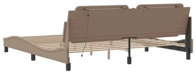 cappuccino színű ágykeret LED-ekkel matrac nélkül Zadar 200 x 200 cm