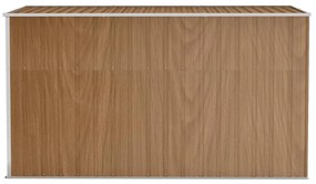 barna acél falhoz erősíthető kerti fészer 118 x 288 x 178 cm
