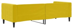 sárga bársony kanapéágy 80 x 200 cm