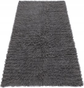 Flokati Szőnyeg szürke 55x110 cm 100% Gyapjú #FLO056