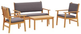 vidaXL Kerti Kanapé Szett 4 pcs Barna 120 x 65,5 x 79 cm Tömör Akácfa