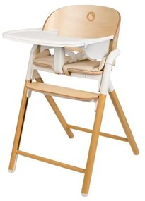 Lionelo - Gyerek etetőszék 3 az 1-ben CELIA Fehér natúr fa