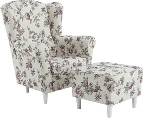 füles fotel puffal, szövet rose 18, ASTRID