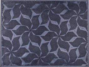 Lábtörlő bejárati ajtó gumi Virágok 55 x 41 cm fekete