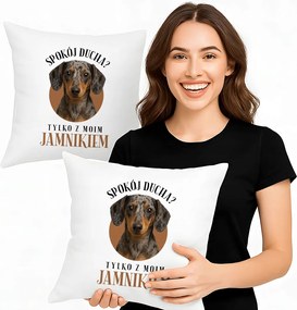 A szellem nyugalma? a tacskómmal Ajándék Párna A Tacskó Tulajdonosának