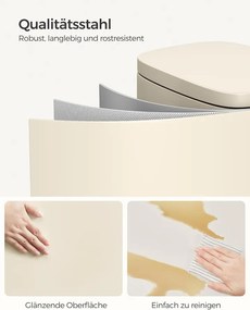 Konyhai szemetes, 30 literes, pedálos, fedeles, homokbézs