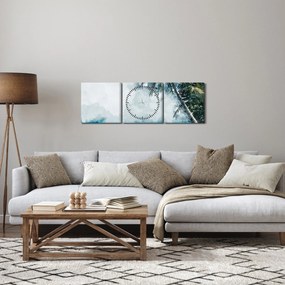 Egy pálmafa képe a tenger felett (órával) (90x30 cm)