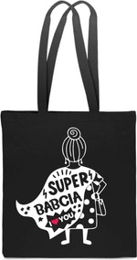 Öko Táska Pamut fekete Szuper Nagymama ajándék Nagymama napja Love TT_374