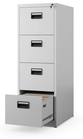 Fém irattartó szekrény, 4 fiókos SARA V4, 460 x 1320 x 620 mm, szürke