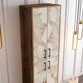 Cipőtároló Berlin A - Diós, Fehér Marble