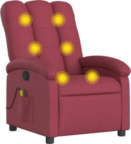 vidaXL bordó dönthető szövet masszázsfotel
