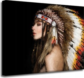 Vászonkép Nő indián Művészet Festmény 50x40 cm