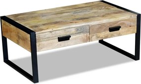 vidaXL 100x60x40 cm tömör mangófa dohányzóasztal 2 fiókkal