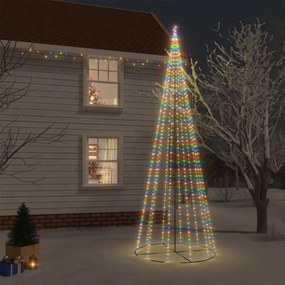 Kúp alakú karácsonyfa 732 színes LED-del 160 x 500 cm