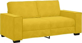 vidaXL kétszemélyes sárga bársony kanapé 180x78x84 cm