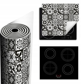 Tűzhelyvédő Szőnyeg Több Helyet Biztosít 60x52 fekete mozaik