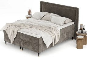 Sötétszürke ágyneműtartós boxspring ágy 180x200 cm Voyage – Maison de Rêve