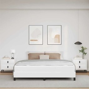 Ágy matracmal Tiszta fehér 180 x 200 cm Műbőr