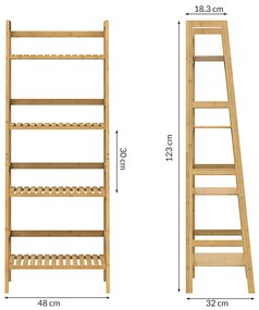 Casaria® Bambusz polc 123x48x32 cm