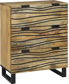 vidaXL Széf fiókkal Barna 60 x 33.5 x 75 cm Tömör mangófa