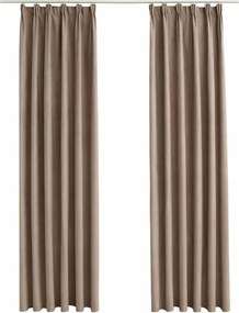 Sötétítő függöny akasztókkal, 2 db, taupe, 140x175 cm