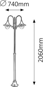 Rabalux 8248 - Kültéri lámpa KONSTANZ 3xE27/100W/230V IP44