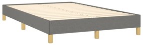 sötétszürke szövet rugós és LED-es ágy matraccal 120 x 190 cm