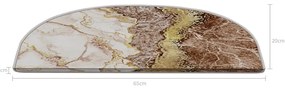 Krémszínű-világosbarna lépcsőszőnyeg szett 16 db-os 20x65 cm Golden Marble – Vitaus