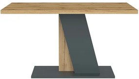 BRISTOL Étkezőasztal Tölgy/Fekete Színben 138 cm