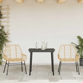3 észes barna polyrattan üveg kerti étkezőgarnitúra