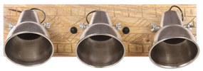 ezüstszínű tömör mangófa ipari falilámpa 70 x 23 cm E27