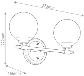 Kichler KL-BENNO2-BK-CPZ-LED BENNO fürdőszobai lámpatest, 2x LED/3W/230V, fekete/arany, IP44