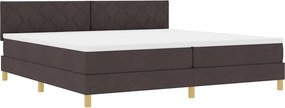 vidaXL LED Box Spring Ágy matracmal Sötét Barna 200 x 200 cm szövet