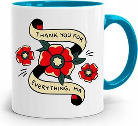 Kék Bögre Anyukáknak Thank You For Everthink fényképes nyomtatással