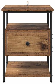 Éjjeliszekrény fiókkal 2 pcs Régi fa 40 x 42 x 56 cm Faanyag