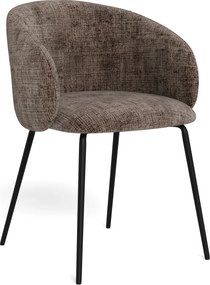 MAZZONI EXPORT CLARA Tompa Barna (Juto 24 szövet)/fekete lábak - MODERN KÁRPITOZOTT KAGYLÓSZÉK LOFT STÍLUSÚ NAPPALIBA/ÉTKEZŐBE/IRODÁBA