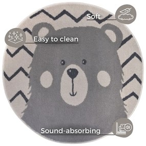 Szürke gyerek szőnyeg ø 140 cm Bear – Hanse Home