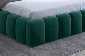 Franciaágy 140 cm Luxa (szürke) (ágyráccal, matraccal és LED-del). 1041558