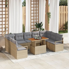 Kerti Kanapé Szett 10 pcs Barna és szürke 100 x 55 x 73 cm