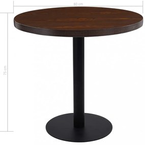 sötétbarna MDF bisztróasztal 80 cm