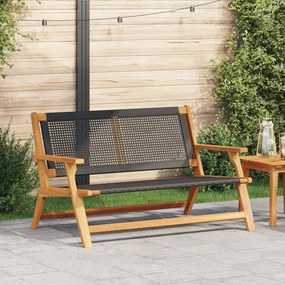 Kerti pad Fekete 122x76x73,5 cm Tömör akácfából