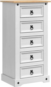 vidaXL Éjjeli asztal Corona Fehér 53 x 39 x 103 cm Tömör fenyőfa